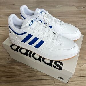 NWT Adidas Mens Hoops 3.0 White Blue Basketball Shoes Size 11 Cool Sneakers NEW!
